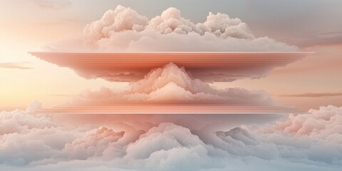 Poster - Explosion of clouds at dawn atmospheric phenomenon digital art serene sky aerial perspective