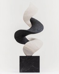 Poster - Dynamic abstract sculpture display modern art gallery visual artwork minimalist design artistic perspective