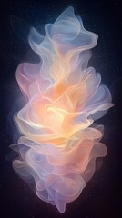 Poster - Ethereal abstract light waves digital art calm environment majestic viewpoint visual concept
