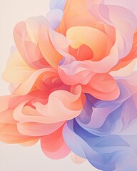 Poster - Abstract floral art digital creation soft colors contemporary aesthetic view nature inspired