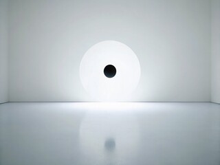 Poster - Surreal Minimalist Empty Space: Tiny Circle in Vast Expanse - Abstract Background