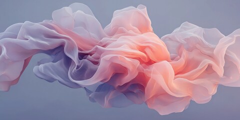 Poster - flowing abstract textile design studio digital art soft colors close-up aesthetic beauty