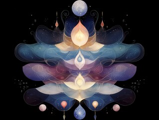 Poster - Celestial harmony digital art abstract space aerial view spirituality