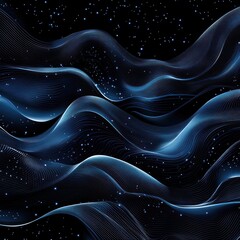 Poster - Abstract blue waves, cosmic background, digital art, website header