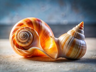 Poster - Two Rapa Shells on Architectural Background: Coastal Minimalist Still Life