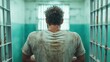 © JoxyAimages - A dejected man stands in a prison cell, his back to the camera, capturing the somber mood and feelings of isolation and despair in a stark and stripped-down setting.