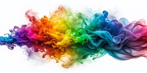 Poster - Vibrant Colorful Smoke Trails Double Exposure Abstract Background
