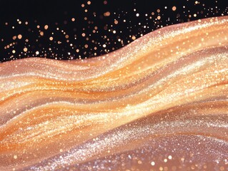 Poster - Glittering sparkle waves abstract art digital illustration vibrant colors close-up texture and movement