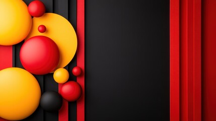 Poster - An engaging abstract design featuring large circular shapes in red, yellow, and black, emphasizing bold colors and textures that evoke emotion and aesthetic pleasure.
