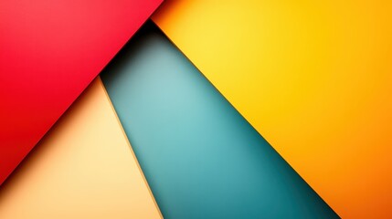 Poster - A visually striking abstract image featuring sharp-edged colored shapes in a smooth composition, conveying energy and modernity through its vibrant colors and angles.