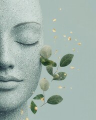 Poster - Calm artistic representation of nature minimalist studio digital art peaceful setting close-up wellness concept