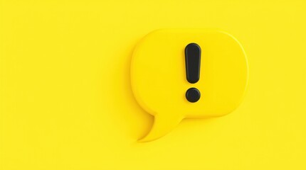 Poster - Yellow speech bubble on a yellow background, warning message, important notification, alert or attention.