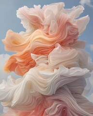 Poster - Dynamic abstract sculpture outdoor setting art installation soft colors aerial view modern aesthetics