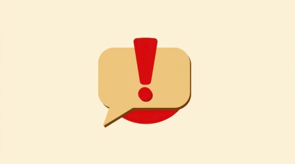 Poster - attention message icon, notification bubble with exclamation point. communication alert for importan