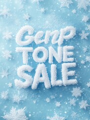 Aufkleber - Winter sale announcement with snowflakes and frosty text design ideal for seasonal promotions and advertising initiatives. Generative AI