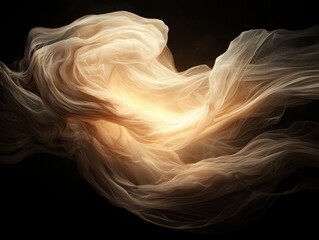 Poster - Dynamic flowing light embracing airy textures digital art abstract environment soft perspective