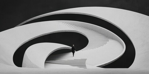 Poster - Abstract architectural design modern gallery artistic structure minimalist environment perspective viewpoint
