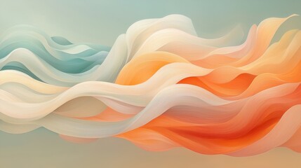 Poster - Flowing abstract art digital creation colorful waves tranquil environment aesthetic design