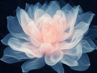 Poster - Delicate flower blossom nature scene digital art ethereal atmosphere close-up view serenity concept