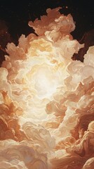 Poster - Celestial explosion of light and color abstract art digital illustration cosmic environment bright viewpoint
