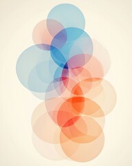 Poster - Artistic overlay of colorful circles abstract design digital artwork creative space aesthetic viewpoint