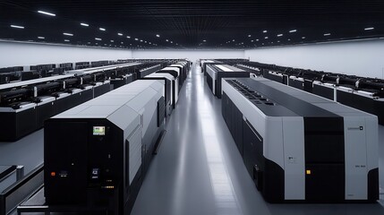 Poster - Modern Digital Printing Facility with Dynamic Lighting
