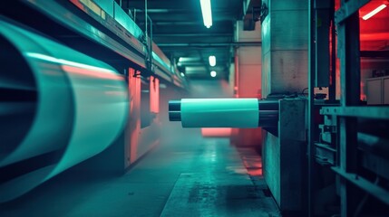 Poster - Modern Industrial Digital Printing Process in Motion