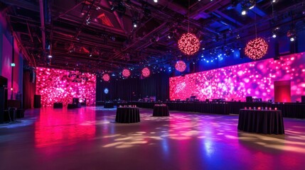 Poster - Vibrant Event Space with Professional Lighting Setup