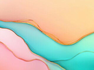 Poster - Fluid abstract art vibrant colors digital illustration soft background aesthetic design