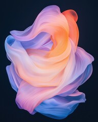 Poster - Flowing abstract art display digital creation soft color palette modern aesthetic close-up fluid dynamics