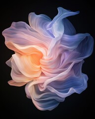 Poster - Abstract floral art installation gallery space digital contemporary art close-up colorful textures