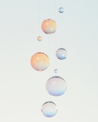 Poster - suspended water droplets art installation contemporary gallery abstract minimalist environment top-d