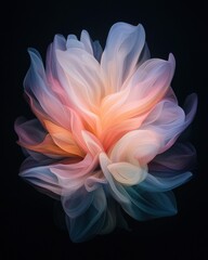 Poster - delicate floral abstract art studio digital artwork dark background close-up serenity and beauty