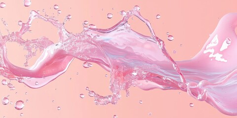 Poster - Dynamic water splash in pink background abstract art modern design vibrant environment aerial view fluid motion
