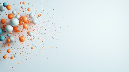 Poster - An explosion of colorful sphere particles creates an engaging abstract backdrop, evoking creativity and energy in design or artistic projects.
