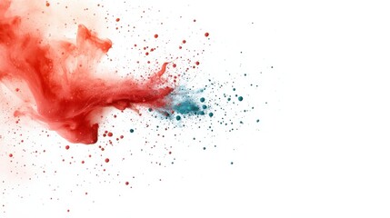 Poster - A striking liquid splash of red and blue against a clean white background conveys a sense of energy, creativity, and emotional resonance, ideal for various artistic applications.