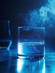 Poster - Transparent gas in a laboratory beaker highlights molecular details during scientific exploration. Generative AI