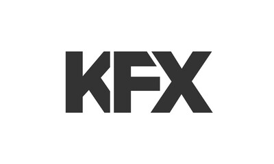 Poster - KFX logo design template with strong and modern bold text. Initial based vector logotype featuring simple and minimal typography. Trendy company identity.