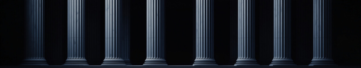 Poster - Architectural Columns: Abstract perspective of vertical architectural columns with soft, atmospheric lighting, evoking a sense of grandeur and minimalist elegance. 