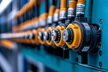 Aufkleber - Industrial automation machinery with pneumatic connectors ensuring seamless operation