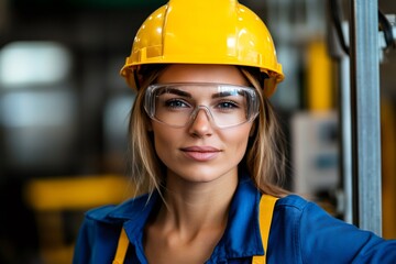 Aufkleber - Portrait of confident female engineer working in industry