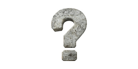 Poster - Stone question mark sculpture isolated on transparent background
