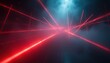© Aleks - Red laser beams in a dark space with a bright light source at the center