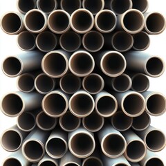 Poster - Stack of cylindrical tubes organized in a visually striking pattern, showcasing depth and symmetry.