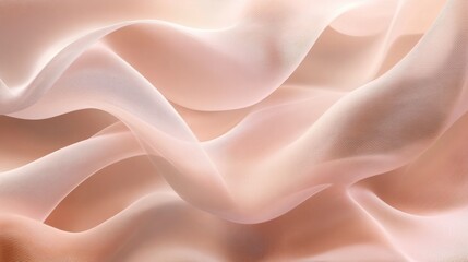 Aufkleber - Soft, flowing fabric drapes illuminated by gentle light, creating an elegant texture in muted tones. Generative AI
