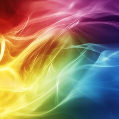 Poster - Abstract Rainbow Waves of Light and Color Flowing Seamlessly, A Mesmerizing Display of Vibrant Energy.