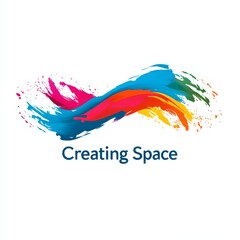 Aufkleber - Creating Space with Vibrant Paint Strokes: An Abstract Representation of Imagination and Creativity