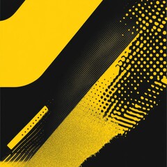 Poster - Dynamic abstract patterns in yellow and black create an energetic visual impact.