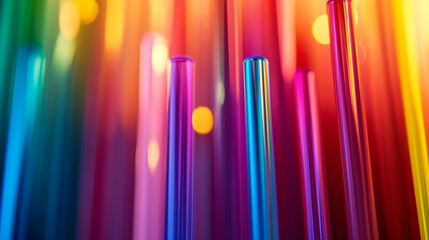 Poster - Abstract colorful vertical lines background bright vivid rainbow hues art style image light shiny