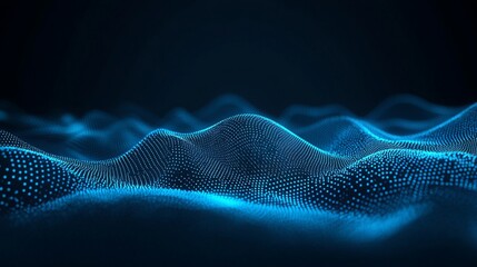Poster - A blue wave with dots on it. background technology wave and dot.